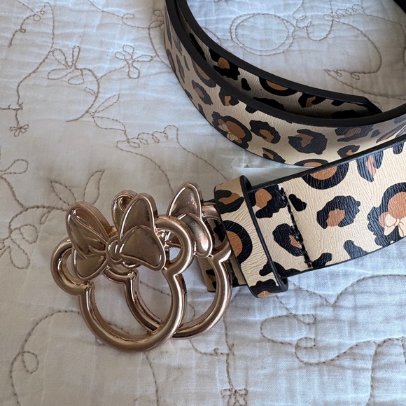 Disney Leopard Print Belt with Gold Mickey Buckle - Picture 3 of 4